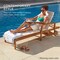 Best Choice Products 79x26in Acacia Wood Outdoor Chaise Lounge Chair w/ Adjustable Backrest, Table, Wheels